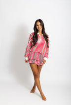 Red & White Terry Shorts