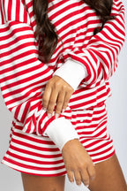 Red & White Terry Shorts