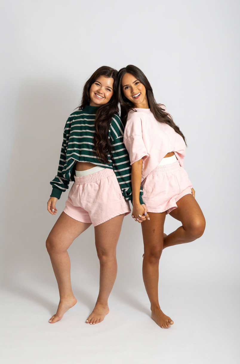 Terry Layered Shorts in Bubblegum